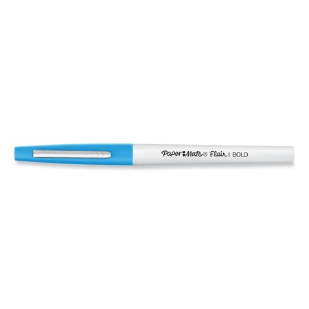 Paper Mate Flair Felt Tip Porous Point Pen, Stick, Bold 1.2 mm, Assorted Ink Colors, White Pearl Barrel, PK16 2125413